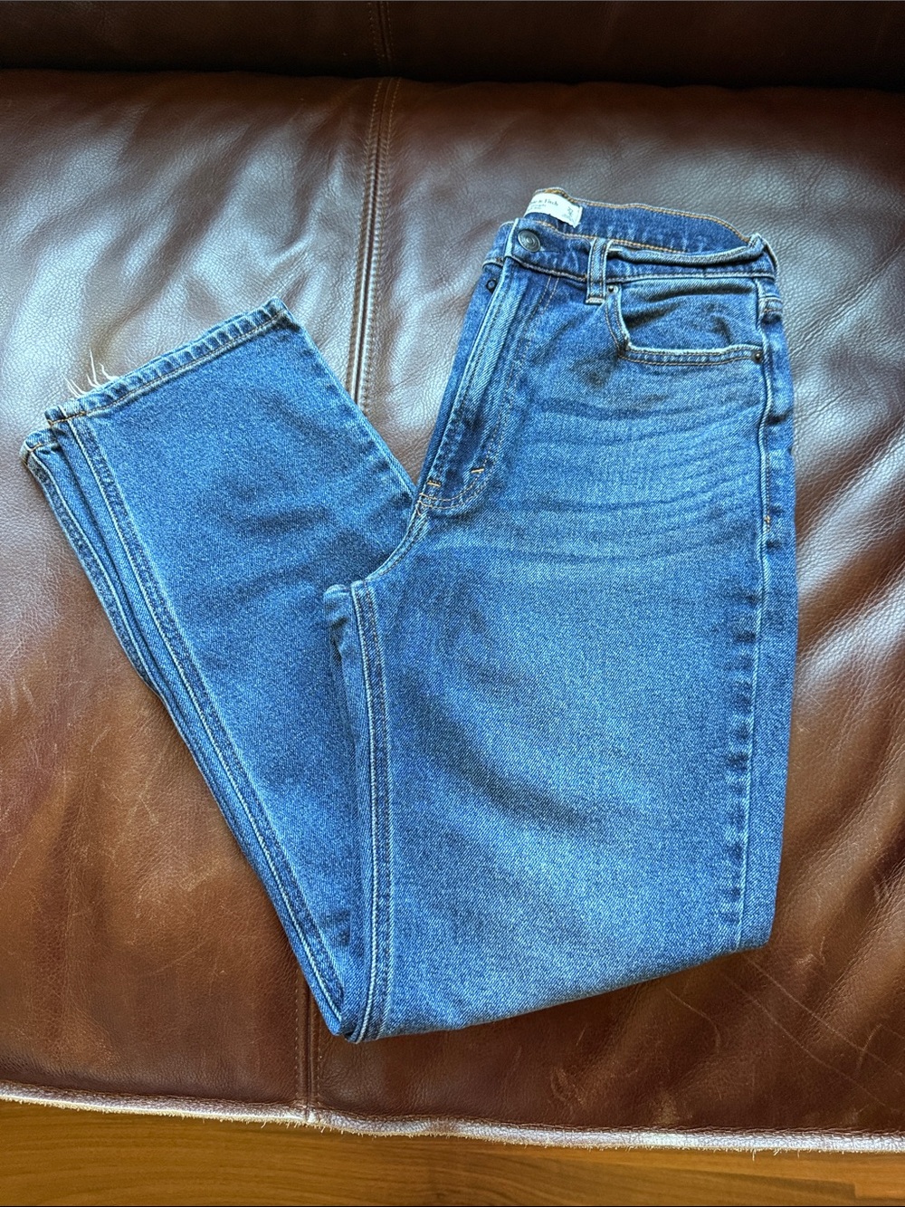 Abercrombie & Fitch Women's Straight Leg Jeans - Medium Blue